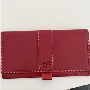 Coach Burgundy Leather check book